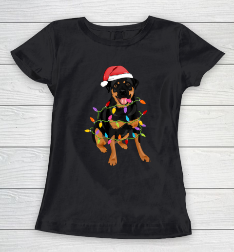 Rottweiler Dogs Tree Christmas Sweater Xmas Pet Animal Dog Women's T-Shirt
