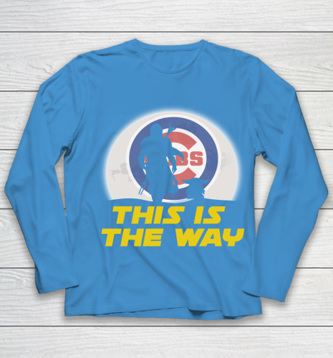 Chicago Cubs MLB Baseball Star Wars Yoda And Mandalorian This Is The Way Youth Long Sleeve 5