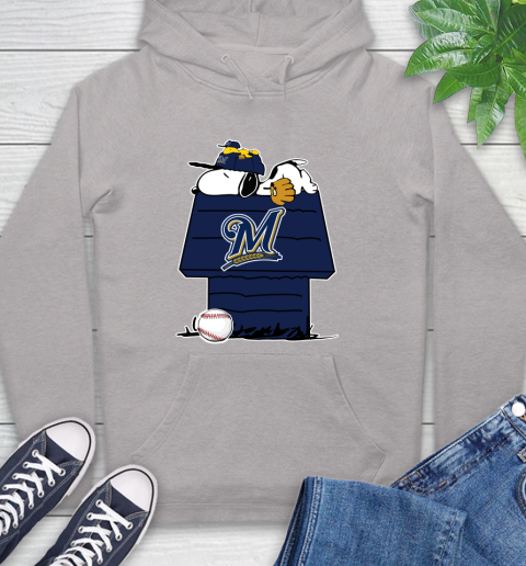 MLB Milwaukee Brewers Snoopy Woodstock The Peanuts Movie Baseball T Shirt Hoodie 12
