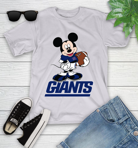 NFL Football New York Giants Cheerful Mickey Mouse Shirt Youth T-Shirt 4