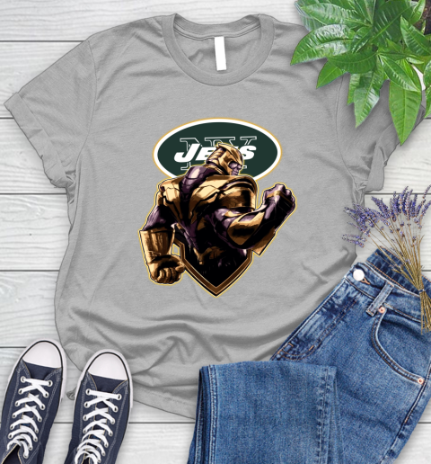 NFL Thanos Avengers Endgame Football Sports New York Jets Women's T-Shirt 5