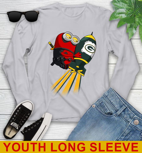 NFL Football Green Bay Packers Deadpool Minion Marvel Shirt Youth Long Sleeve 6 NFL Football Green Bay Packers Deadpool Minion Marvel Shirt Youth Long Sleeve - Image 6