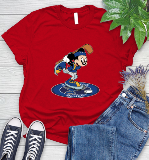 NHL Hockey St.Louis Blues Cheerful Mickey Disney Shirt Women's T-Shirt 11