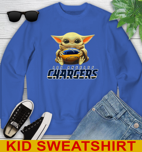 NFL Football Los Angeles Chargers Baby Yoda Star Wars Shirt Youth Sweatshirt 7