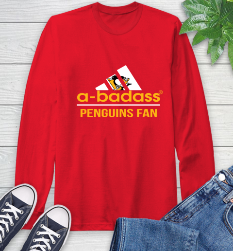 NHL A Badass Pittsburgh Penguins Fan Adidas Hockey Sports Long Sleeve T-Shirt 11