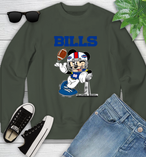 NFL Buffalo Bills Mickey Mouse Disney Super Bowl Football T Shirt Youth Sweatshirt 10
