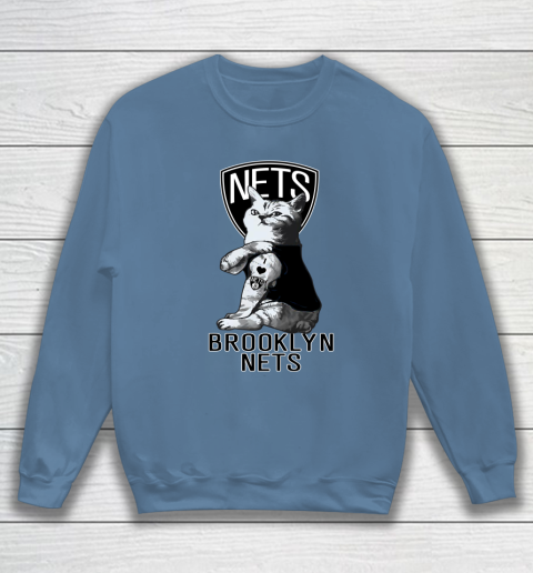 NBA Basketball My Cat Loves Brooklyn Nets Sweatshirt 6