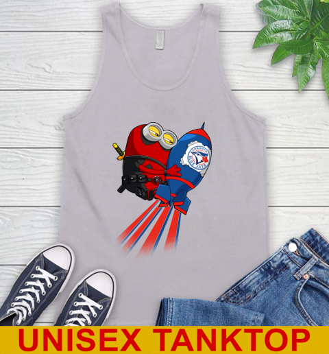 MLB Baseball Toronto Blue Jays Deadpool Minion Marvel Shirt Tank Top - Image 4