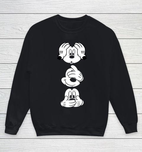 Disney Mickey Mouses Three Faces Graphic Youth Sweatshirt