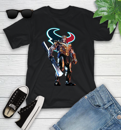 NFL Thanos Gauntlet Avengers Endgame Football Houston Texans Youth T-Shirt 2