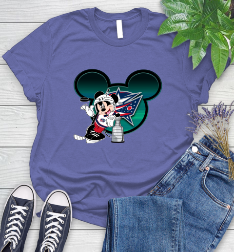 NHL Columbus Blue Jackets Stanley Cup Mickey Mouse Disney Hockey T Shirt Women's T-Shirt 11