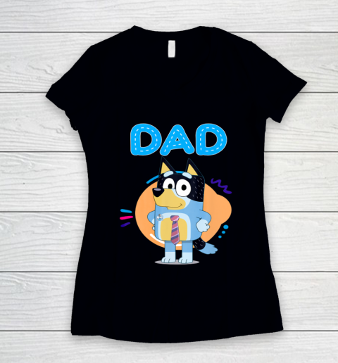 Bluey Dad Lover Forever Father's Day Women's V-Neck T-Shirt