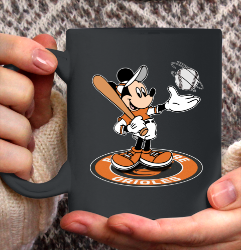 MLB Baseball Baltimore Orioles Cheerful Mickey Disney Shirt Ceramic Mug 11oz