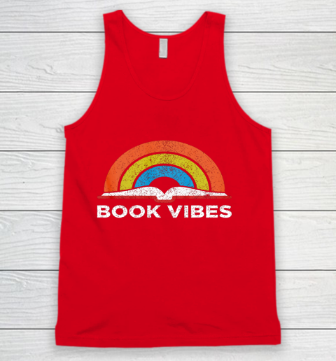 Reading Rainbow t shirt Vintage Retro Book Vibes Rainbow Gift for Reading Lovers Tank Top 5