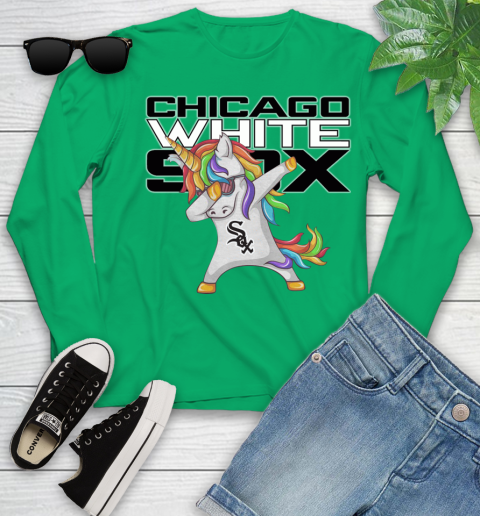 Chicago White Sox MLB Baseball Funny Unicorn Dabbing Sports Youth Long Sleeve 6