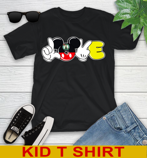Boston Celtics NBA Basketball Love Mickey Disney Sports Youth T-Shirt 2
