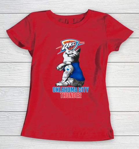 NBA Basketball My Cat Loves Oklahoma City Thunder Women's T-Shirt 9