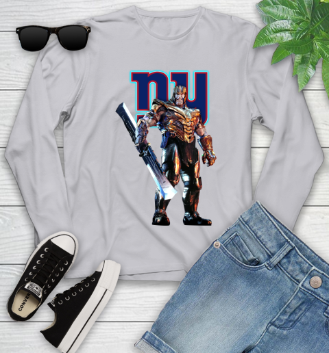 NFL Thanos Gauntlet Avengers Endgame Football New York Giants Youth Long Sleeve 5