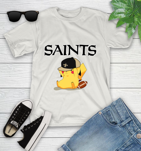 NFL Pikachu Football Sports New Orleans Saints Youth T-Shirt 12