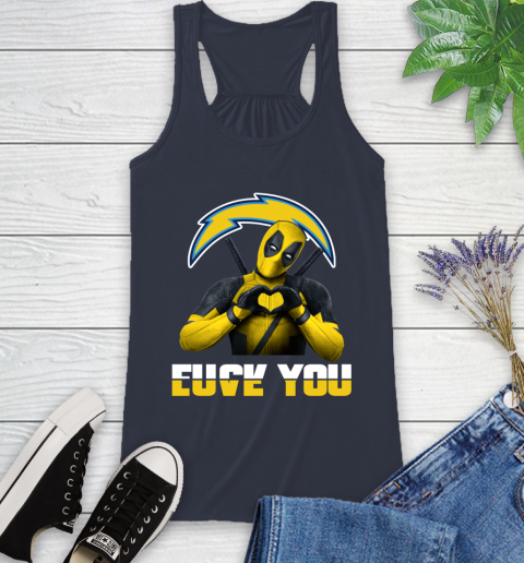NHL San Diego Chargers Deadpool Love You Fuck You Football Sports Racerback Tank 10
