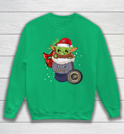 Anaheim Ducks Christmas Baby Yoda Star Wars Funny Happy NHL Sweatshirt 6