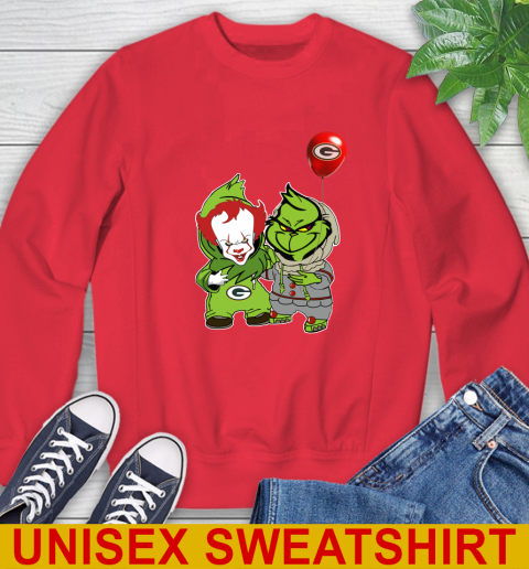Green Bay Packers Baby Pennywise Grinch Christmas NFL Football Sweatshirt 10