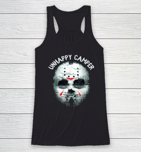 Scary Halloween Mens Camping Unhappy Camper Racerback Tank
