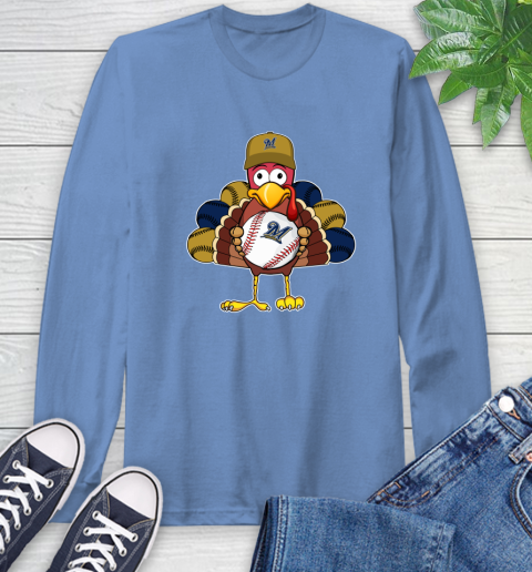 Milwaukee Brewers Turkey thanksgiving Long Sleeve T-Shirt 11
