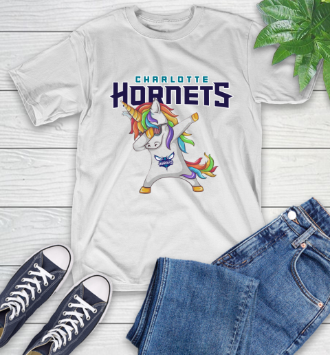 Charlotte Hornets NBA Basketball Funny Unicorn Dabbing Sports T-Shirt