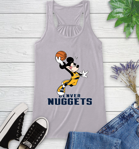 NBA Basketball Denver Nuggets Cheerful Mickey Mouse Shirt Racerback Tank 5