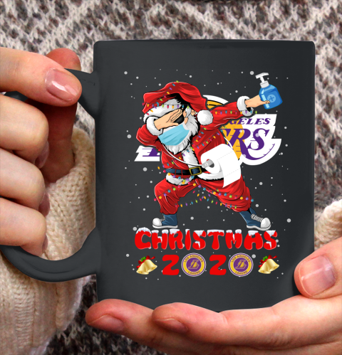 Los Angeles Lakers Funny Santa Claus Dabbing Christmas 2020 NBA Ceramic Mug 11oz 2