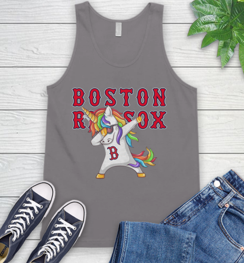 Boston Red Sox MLB Baseball Funny Unicorn Dabbing Sports Tank Top 7