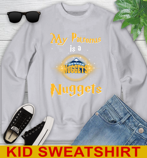 NBA Basketball Harry Potter My Patronus Is A Denver Nuggets Youth Sweatshirt 3