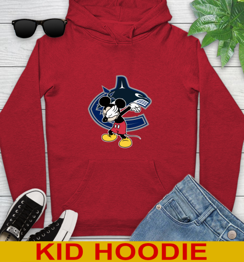 Vancouver Canucks NHL Hockey Dabbing Mickey Disney Sports Youth Hoodie 11