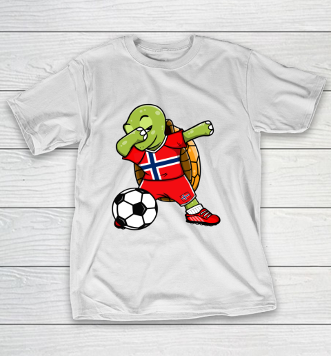 Dabbing Turtle Norway Soccer Fans Jersey Norwegian Football T-Shirt