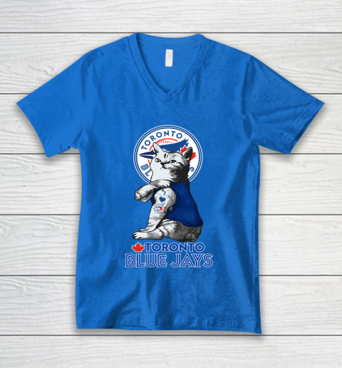 MLB Baseball My Cat Loves Toronto Blue Jays V-Neck T-Shirt 5