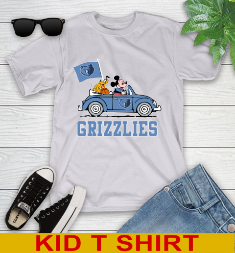 NBA Basketball Memphis Grizzlies Pluto Mickey Driving Disney Shirt Youth T-Shirt 5