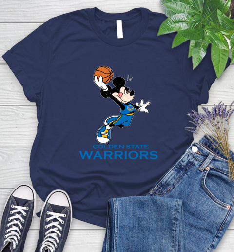 NBA Basketball Golden State Warriors Cheerful Mickey Mouse Shirt Women's T-Shirt 12