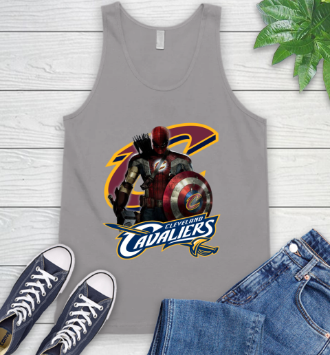 Cleveland Cavaliers NBA Basketball Captain America Thor Spider Man Hawkeye Avengers Tank Top 4