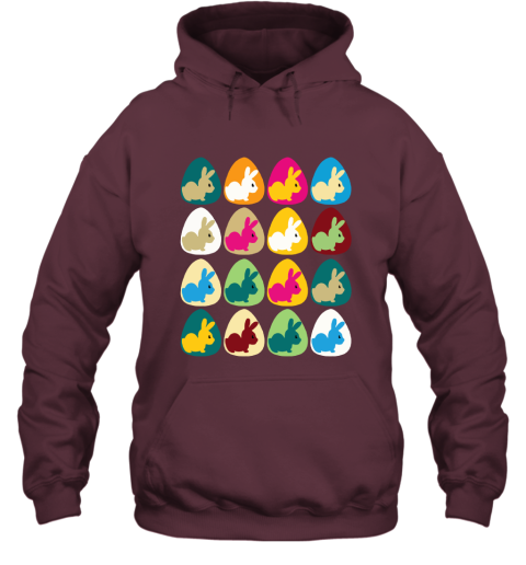 q3za easter rabbit inside easter egg color combination hoodie 23 front maroon