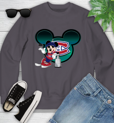 NHL Montreal Canadiens Stanley Cup Mickey Mouse Disney Hockey T Shirt Youth Sweatshirt 6