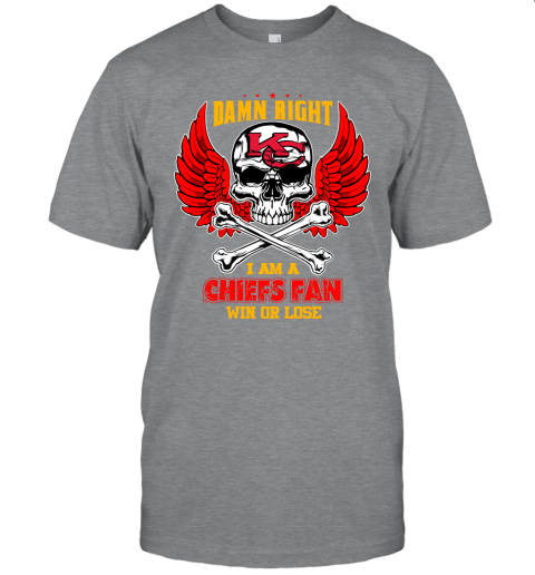 NFL Damn Right I Am A Kansas City Chiefs Win Or Lose Skull Football Sports  Youth Long Sleeve