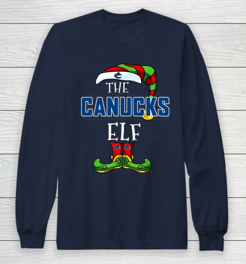 Vancouver Canucks Christmas ELF Funny NHL Long Sleeve T-Shirt 2