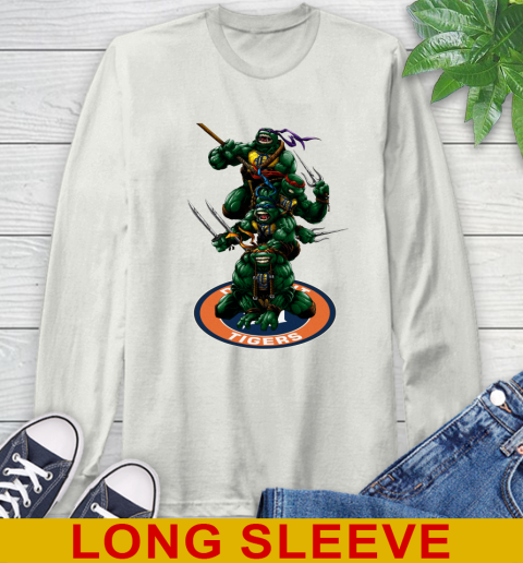 MLB Baseball Detroit Tigers Teenage Mutant Ninja Turtles Shirt Long Sleeve T-Shirt 12