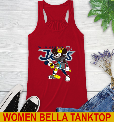 Winnipeg Jets NHL Hockey Mickey Peace Sign Sports Racerback Tank 6