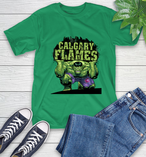 Calgary Flames NHL Hockey Incredible Hulk Marvel Avengers Sports T-Shirt 7