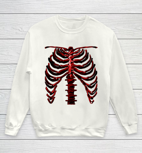 Skeleton Rib Cage Cool Halloween Youth Sweatshirt