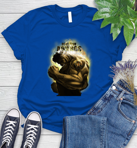Houston Astros MLB Baseball Hulk Marvel Avengers Sports Women's T-Shirt 12