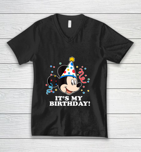 Disney Mickey Mouse Its My Birthday V-Neck T-Shirt