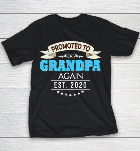 Grandpa Funny Gift Apparel  Promoted To Grandpa Again Est 2020 New Dad Father Youth T-Shirt